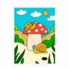 Цветной пример раскраски гриб и две улитки