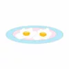 Цветной пример раскраски тарелка с яичницей посуда