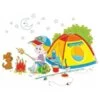 Цветной пример раскраски летный отдых палатка и костер