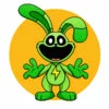 Цветной пример раскраски заяц hoppy hopscotch