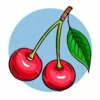 Цветной пример раскраски иллюстрация вишни
