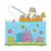 Цветной пример раскраски кот-рыбак в аквариуме