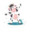 Цветной пример раскраски танцующая корова