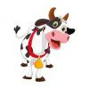 Цветной пример раскраски корова с колокольчиком на шее