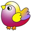 Цветной пример раскраски маленькая птичка