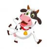 Цветной пример раскраски корова танцует
