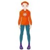 Цветной пример раскраски бумажная кукла для вырезания настя и спортивная одежда