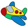 Цветной пример раскраски самолет для мальчика
