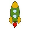 Цветной пример раскраски ракета для мальчиков
