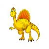 Цветной пример раскраски динозавр спинозавр