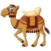 Цветной пример раскраски красивый арабский верблюд