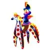 Цветной пример раскраски дымковская игрушка лошадка