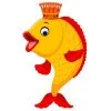 Цветной пример раскраски золотая рыбка из сказки
