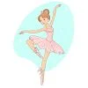 Цветной пример раскраски балерина стройная танцовщица
