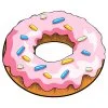 Цветной пример раскраски сладкий пончик, десерт