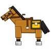 Цветной пример раскраски коричневая лошадь моб