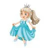 Цветной пример раскраски маленькая принцесса танцует в туфлях