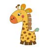 Цветной пример раскраски игрушечный жираф