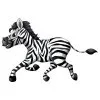 Цветной пример раскраски скачущая зебра