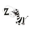 Цветной пример раскраски зебра алфавит