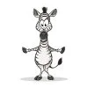 Цветной пример раскраски смешная зебра