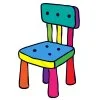 Цветной пример раскраски стульчик