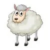 Цветной пример раскраски пушистая овечка