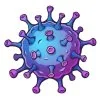 Цветной пример раскраски вирус под микроскопом