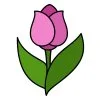 Цветной пример раскраски красивый тюльпан