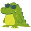 Цветной пример раскраски крокодил крутой в очках