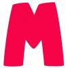 Цветной пример раскраски английский алфавит буква m без картинки