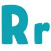 Цветной пример раскраски буква r английского алфавита