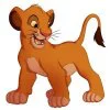 Цветной пример раскраски львенок симба из мультфильма король лев