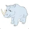 Цветной пример раскраски грустный носорог