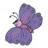 Цветной пример раскраски бабочка для ребенка