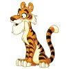 Цветной пример раскраски мультяшный тигр