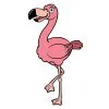 Цветной пример раскраски розовый фламинго