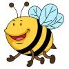 Цветной пример раскраски милая пчела
