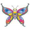 Цветной пример раскраски бабочка большая