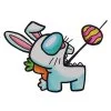 Цветной пример раскраски амонг ас пасхальный кролик