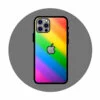 Цветной пример раскраски айфон с яблочком