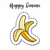 Цветной пример раскраски банан контур