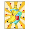 Цветной пример раскраски банан на отдыхе