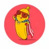 Цветной пример раскраски банан супергерой