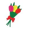 Цветной пример раскраски букет тюльпанов