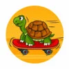 Цветной пример раскраски черепаха на скейтборде