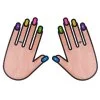 Цветной пример раскраски длинные ногти