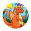 Цветной пример раскраски дракон в короне