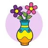Цветной пример раскраски фигурная ваза