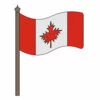 Цветной пример раскраски флаг канады